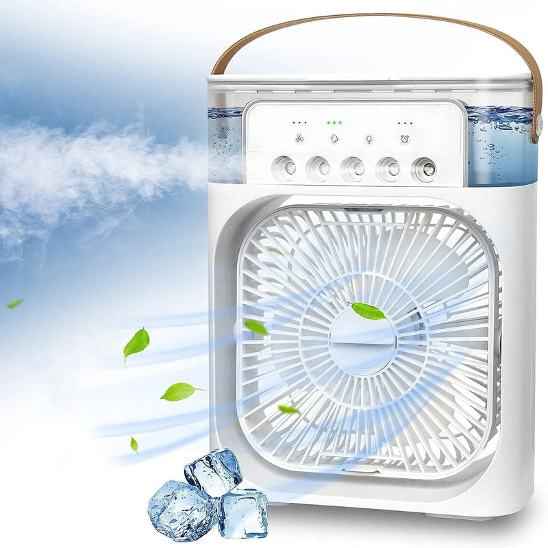 Ventilador, umidificador e refrigerador portátil - 3 velocidades - efeciente, surpreendente, econômico, visual futurista, lindo aparelho para uso doméstico ou escritório.